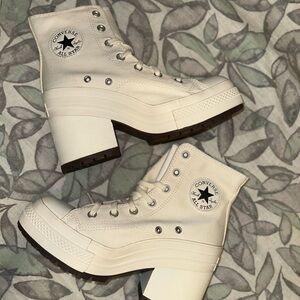 Converse Chuck Taylor 70’s Hi deluxe heeled boots in white